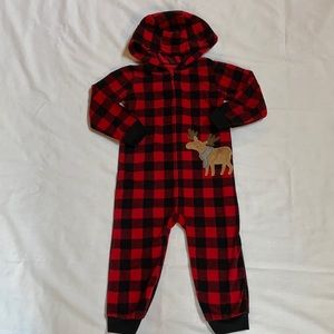 Hooded fleece one piece